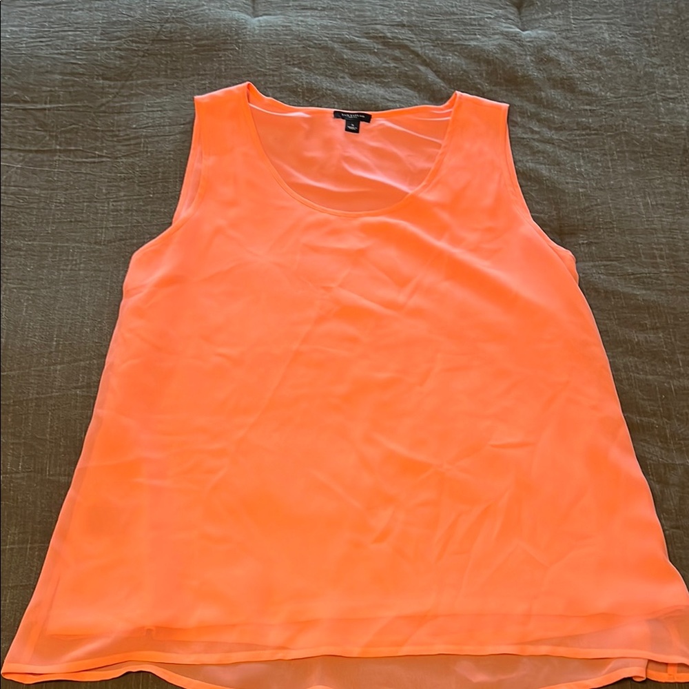 Ann Taylor Orange Sleeveless Relaxed Tank Top